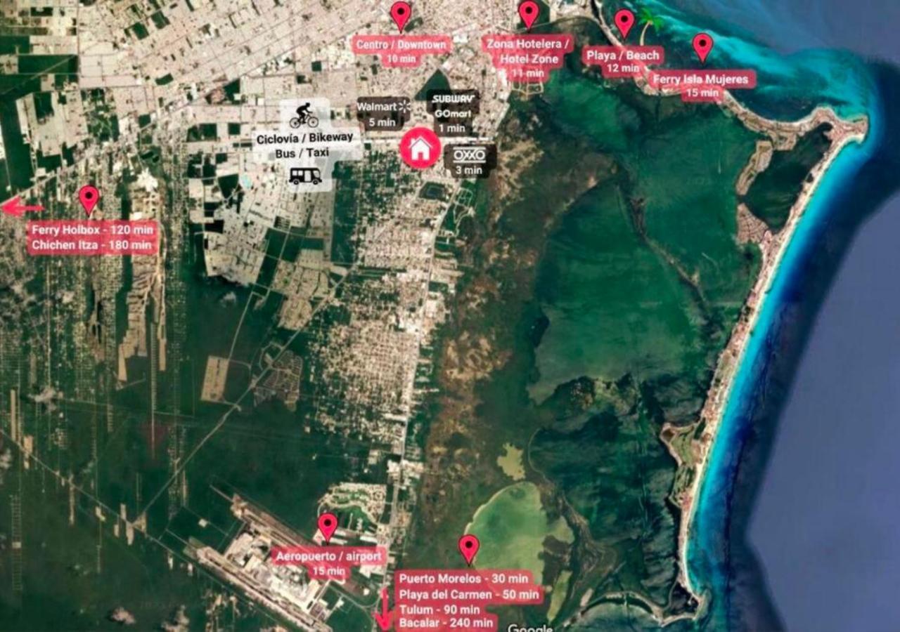 Casa Familiar En Condominio Privado Cerca De Playa Cancun Ngoại thất bức ảnh